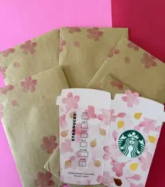 ★即日発送★新品★5枚★スターバックス★桜柄メッセージカードと封筒★チケット無しのサムネイル
