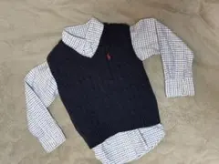 ポロ・ラルフ・ローレン ネイビー ベスト シャツセット