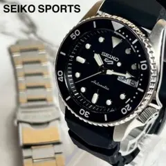 稼働美品 セイコー 5 スポーツ 4R36-14B0 メンズ腕時計 替えベルト付