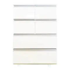 4段チェスト ホワイト 収納家具 キャスター付 60×30×89cm 004 - メルカリ