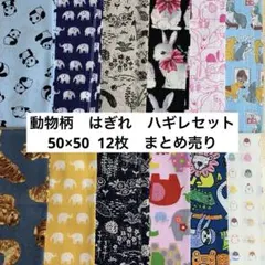 ハギレセット　生地　カットクロス　動物柄　まとめ売り　50×50 12枚　③