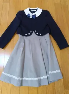 フォーマルドレスセット 130cm ネイビー/グレー