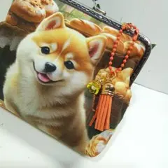 ハンドメイド　がま口ポーチ　パネル柄