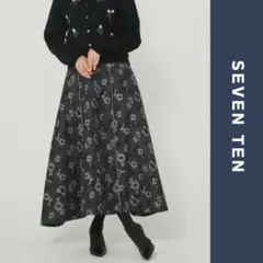 美品✨SEVENTEN セブンテン パイピングジャガードスカートのサムネイル