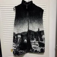アニマルデザイン　フリースジャケットベスト