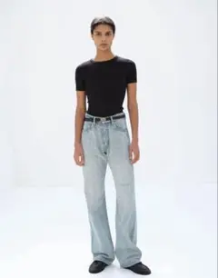 AURALEE FADED SELVEDGE LIGHT DENIM PANTSのサムネイル