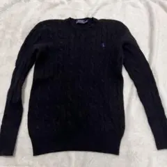POLO RALPH LAUREN 黒ウールカシミヤ長袖セーター S