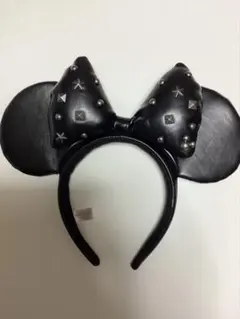 ディズニー　ミニー　カチューシャ　レザー　スタッズ