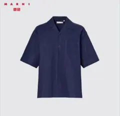 UNIQLO　MARNI　コラボ　オーバーサイズ　半袖　開襟シャツ　L　ネイビー