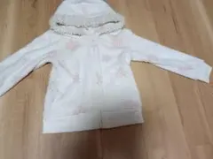 ホワイト 雪の結晶模様 パーカー