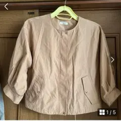a.v.v standard ノーカラージャケット ベージュ L 七分袖
