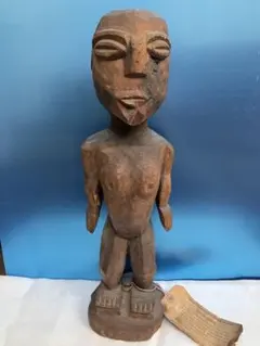 19世紀・コートジボワール「木彫・少年像」アフリカ・民族人形・コロン