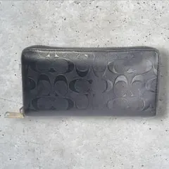 R*催様 中古【 COACH 】 コーチ ラウンドジップ 長財布 シグネチャー柄
