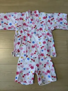 【美品】ミキハウス　ホットビスケッツ　女の子　甚平 110cm