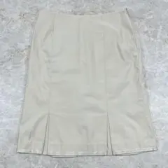 ロペ 膝丈タイトスカート 63-90 ライトベージュ 日本製 綿混 裏地