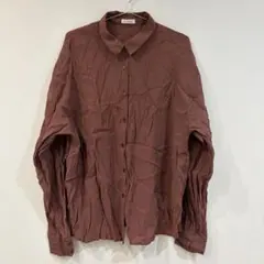 長袖カラーシャツ 赤茶色 ボルドー apres jour mignon 限定のサムネイル