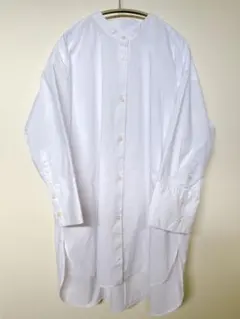 無印良品 スタンドカラー長袖ロングシャツ
