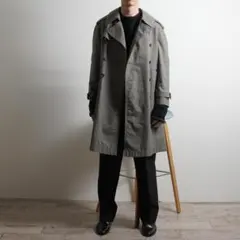 古着 チェックトレンチコート タータン 赤 スプリング アウター /N261