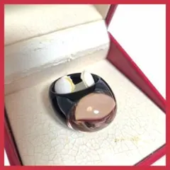 美品 Baccarat クリスタル カボション ストーン リング 13号 箱付