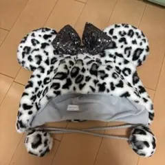 ヒョウ柄ミッキー型帽子