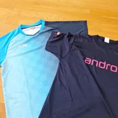 VICTAS 青 グラデーション Tシャツ & andro 黒 T 卓球ウェア