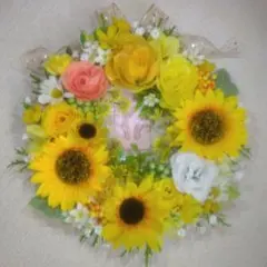 むに様専用◎265.ひまわりと薔薇◎260.紫陽花とカーネーションと薔薇のリース