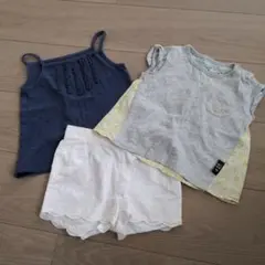 ニットプランナーTシャツ　キャミソール　白パン　サイズ80　3点セット