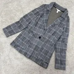H&M テーラードジャケット グレンチェック オフィスカジュアル 上品 通勤