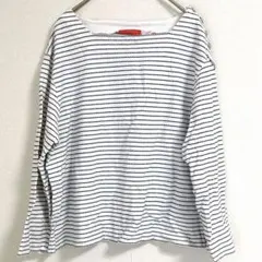美品✨ リズクレイボーン 【M】 肩ボタン ボーダーカットソー コットン100%