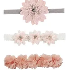 ベビー ヘアバンド 女の子 髪飾りお花 ヘアアクセサリー 記念日 3点セット