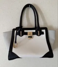 【CECIL Mc BEE】ホワイト/ブラック トートバッグ