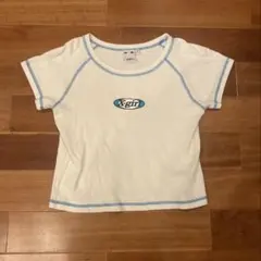 X-girl クロップド 半袖 Tシャツ エックスガール Mサイズ 刺繍 チビT