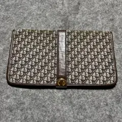 Dior 総柄　トロッター　レザー　札入れ　長財布 ブラウン vintageのサムネイル