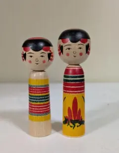 秋田こけし 高橋一成工人 2本セット - メルカリ