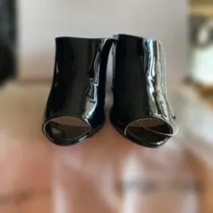 Sergio Rossi ブラックオープントゥミュール　太ヒール新品未使用