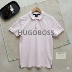 【美品】ヒューゴボス 半袖 ポロシャツ ピンク メンズ ピマコットンのサムネイル