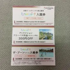 ひらかたパーク　入園券 　プール　ザブーン　枚方 ひらパー　株主優待　チケットのサムネイル