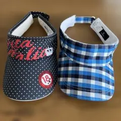 バイザー2点セット（ドット柄・チェック柄）