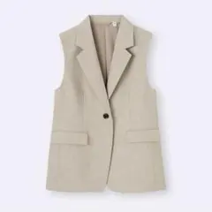 GU ジーユー　テーラードベストZ ベージュ Ｓ