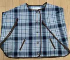 【Janie&Jack】チェック柄ケープポンチョ