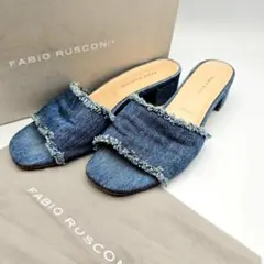 FABIO RUSCONI デニム地 ミュール　〈602〉