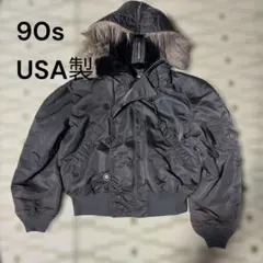 最終値下げ⭐︎Alpha n2bフライトジャケット y2k Alpha n2b 黒 USA製 y2k 短丈 M ファー フライトジャケット