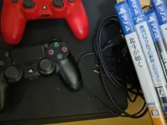 PS4 　本体　コントローラー2個 ソフト4本　ケーブル