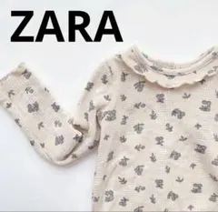 ZARA フラワー柄／長袖ボディ・ワッフルロンパース完売美品 90サイズ小花柄