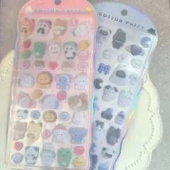 【正規品】コットンパフィーシール　アニマル　モノクロ　２枚セット