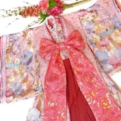 ◯ひな祭りに◯ぷっくりフラワー尽くしの十二単羽織り80〜100