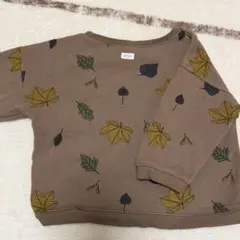 美品 organic zoo 1-2y 落ち葉柄