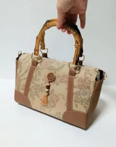 エルベート Herbette パイソンレザー 花柄 バック 本革 ショルダー付