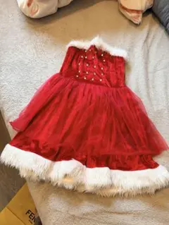 サンタコスチューム 赤 ベルベット フード付き セットベアトップサンタ