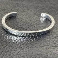 【「925」刻印】 バングル シルバーカラー ブレスレット 平打ち ユニセックス